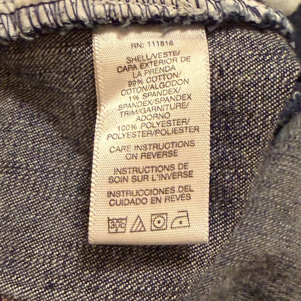 Michael Kors Dark Indigo Straight Leg Jeans Blue Striped Waistband size 8 - Picture 11 of 12